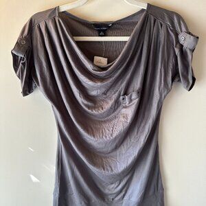 NEW Banana Republic Dark Grey Pocket Tee with Sleeve Detail NWT | Size S